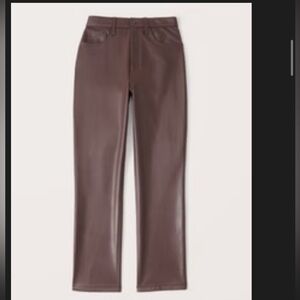 Abercrombie & Fitch Curve Love Vegan Leather 90s Straight Pants